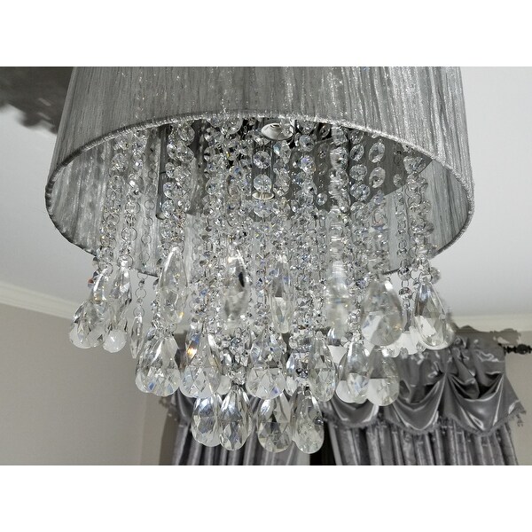 Silver And Crystal 15 W Ceiling Light Chandelier Pendant Flush Silver And Crystal 15 W Ceiling Light Chandelier Pendant Flush Mount On Free Shipping Today 12493274