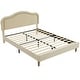 preview thumbnail 9 of 18, Beige Upholstered Platform Bed with Curve LED Headboard, Queen Size