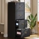preview thumbnail 20 of 34, 4 Drawer Wood File Cabinet with Lock for Home Office 1-Piece (Black)