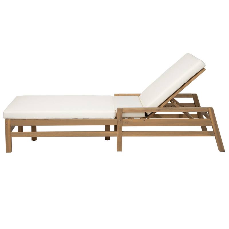 5-Position Adjustable Outdoor Chaise Lounge with Plush Cushions by Leisure Zone