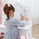 preview thumbnail 6 of 11, Fantasy Fields Little Princess Anna Kids Vanity Table & Stool, White - 24.41" L x 11.81" W x 39.37" H