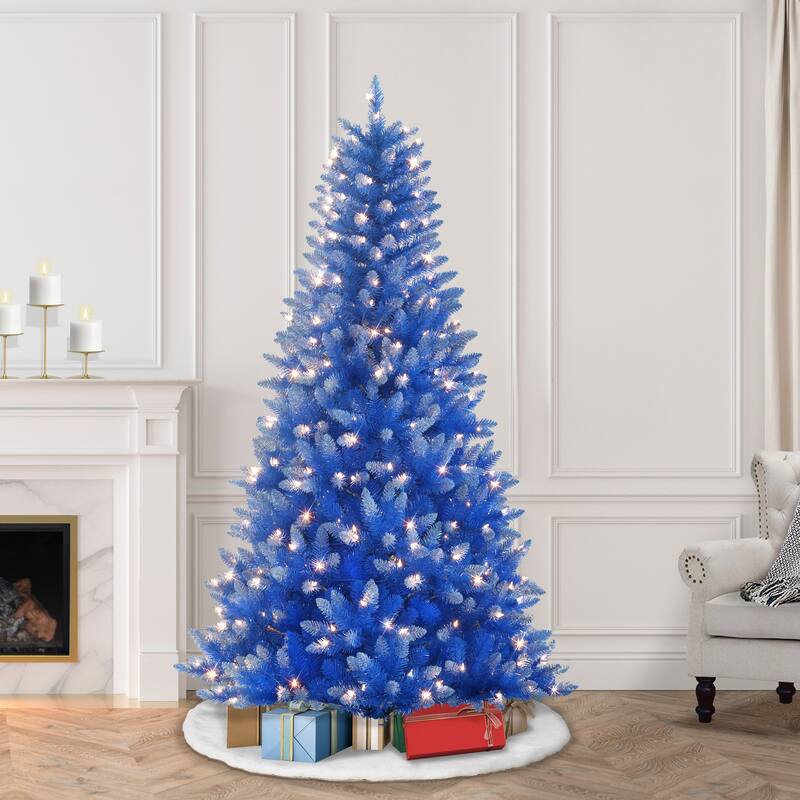 Puleo International 6.5 ft. Pre-Lit Fashion Blue Artificial Christmas Tree - Blue