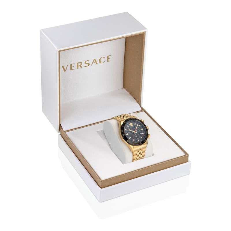 Versace Hellenyium Chrono Leather Watch