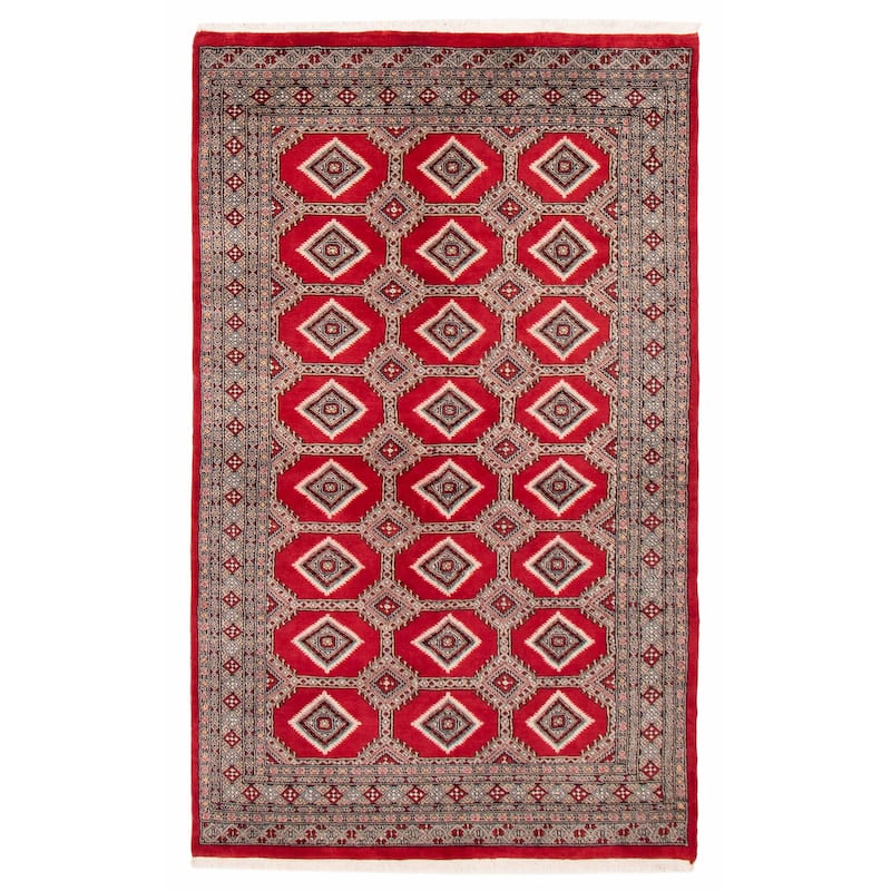 ECARPETGALLERY Hand-knotted Finest Peshawar Bokhara Red Wool Rug - 5'2 x 8'4 - Red - 5'2 x 8'4