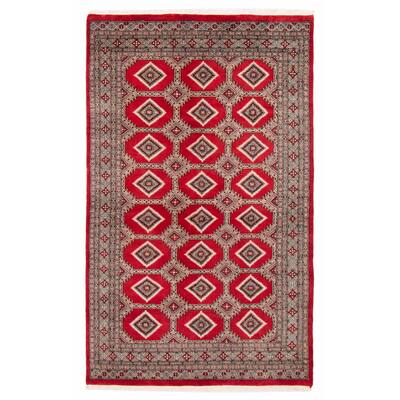 ECARPETGALLERY Hand-knotted Finest Peshawar Bokhara Red Wool Rug - 5'2 x 8'4