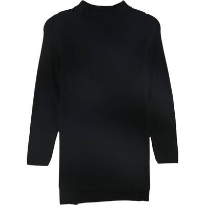 Alfani Womens Hi-Lo Knit Sweater, Black, Medium