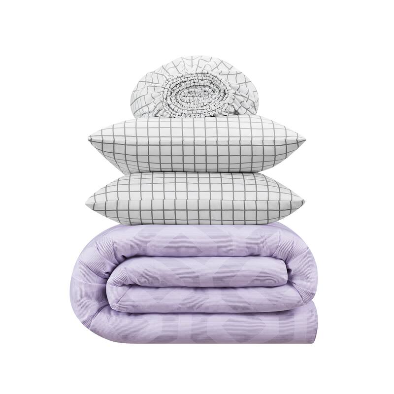 Serta Simply Clean Skyler Antimicrobial Bedding Set with Sheets