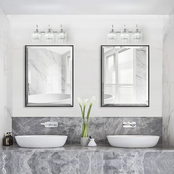 slide 2 of 26, 3/ 4 - Light Modern Glam Luxuriou Dimmable Crystal Bathroom Vanity Light Linear Wall Light