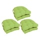preview thumbnail 37 of 59, 16-inch U-Shaped Indoor Twill Chair Cushions (Set of 2, 4, or 6) - 16" x 16" Set of 6 - Mojito Lime