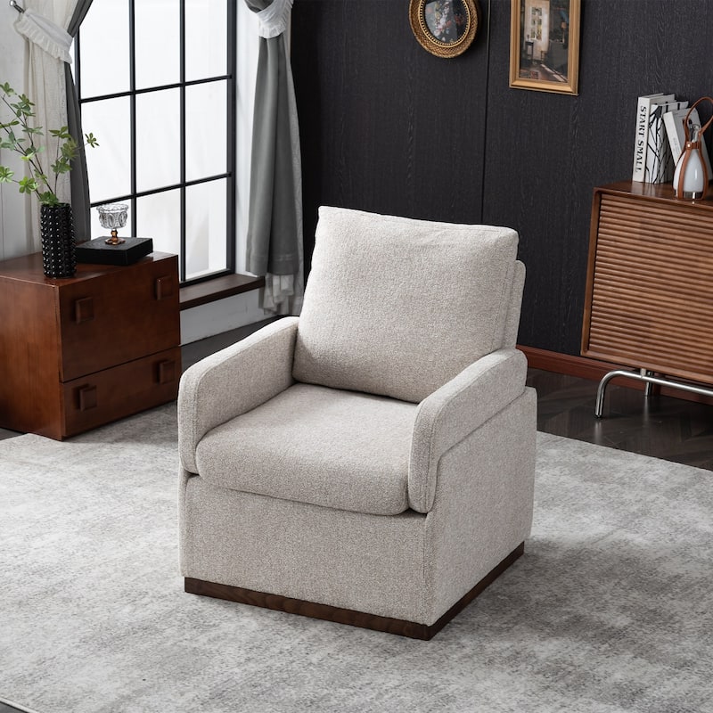 Modern Boucle Fabric Upholstered Accent Arm Chair for Living Room