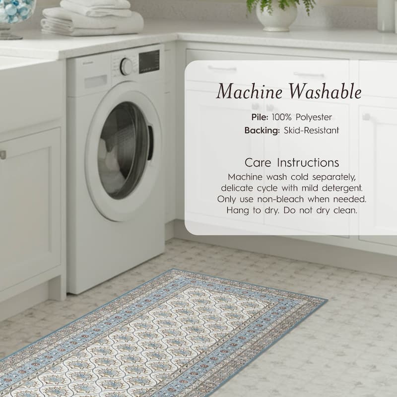 Laura Ashley Imagine Printed Chenille Washable Non-Slip Rugs