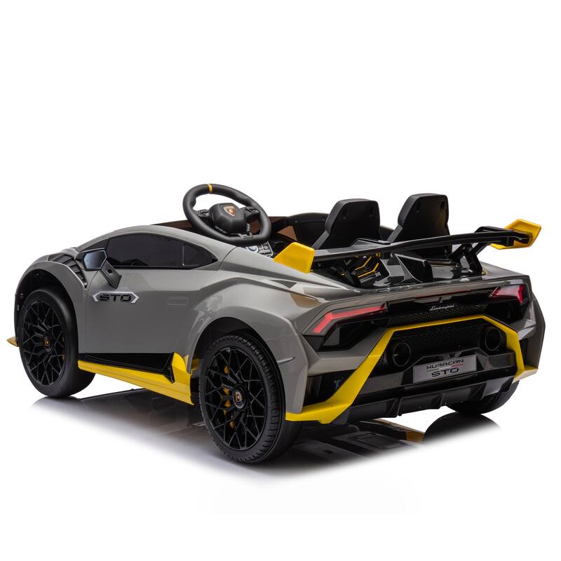 Lamborghini Huracan Sto 24V Kids Electric Ride-On Drift Car:Speeds 1.86-5.59 MPH,Ages 3-8, Foam Front Wheels,Drift Feature