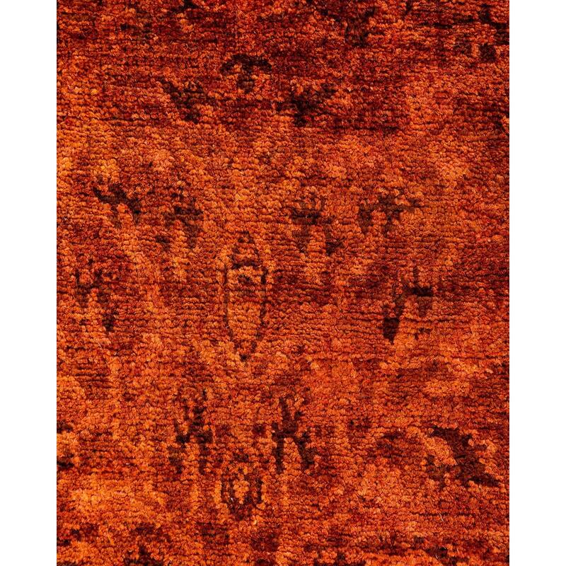 Vibrance One-of-a-Kind Hand-Knotted Runner Rug - Orange, 3' 1" x 9' 10" - 3' 1" x 9' 10"
