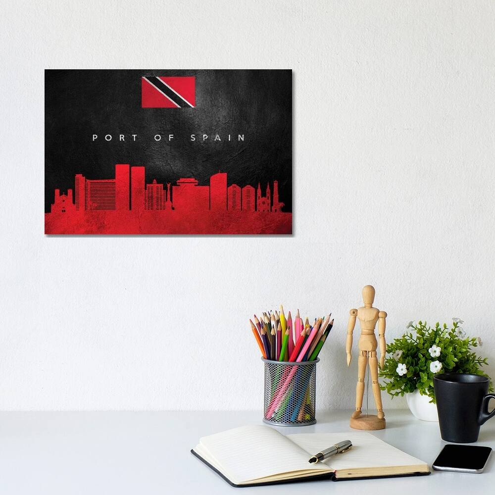iCanvas "Port Of Spain Trinidad And Tobago Skyline" by Adrian Baldovino Canvas Print