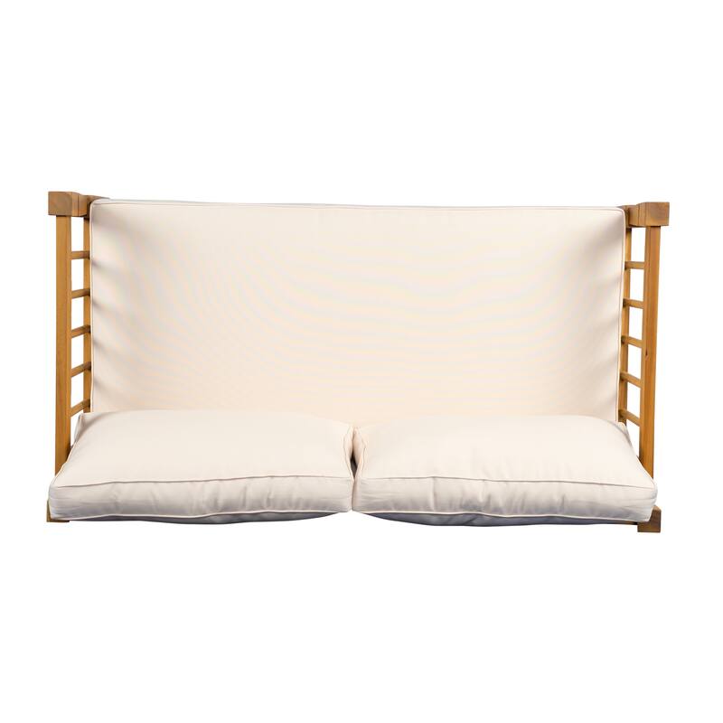 Scott Living Darla 4 Piece Outdoor Sleek Acacia Wood Seating Set with Water-Resistant Cushion