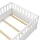 preview thumbnail 37 of 35, Twin Size Pine Wood Floor Bed with Full-length Guardrail and Door for Kids, Adults