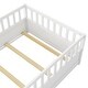 preview thumbnail 14 of 12, White Twin Size Pine Floor Bed with Guardrail & Door