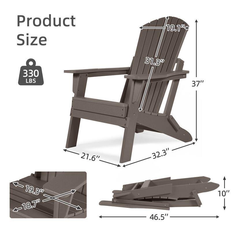Aoodor Folding Patio Chairs - Stylish and Portable Seating - 32.3'' x 21.6'' x 37''