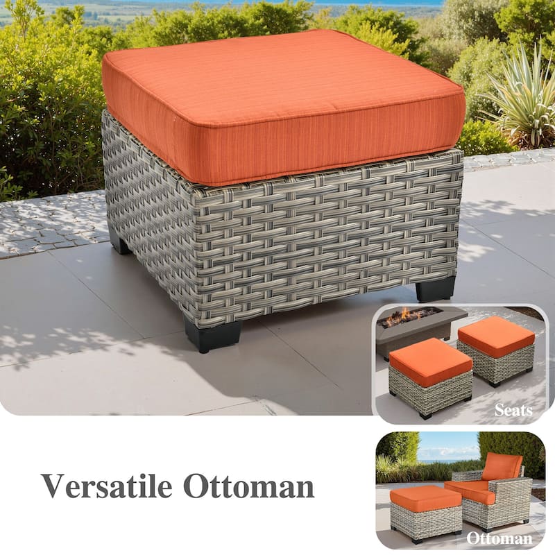 OVIOS 9 Pieces T shaped Seat Wide Armrest Set With Ottoman