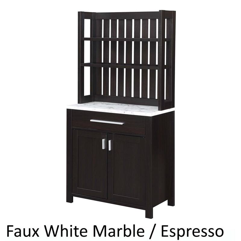 Convenience Concepts Sawyer 1 Drawer Wine Bar with Storage Cabinet and Shelves
