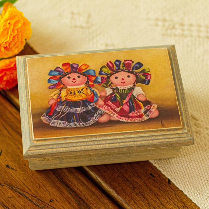 Novica Handmade Maria Doll Decoupage Jewelry Box