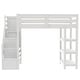 preview thumbnail 10 of 24, Multifunctionl Loft Bed Storage Wardrobe and Shelves, Wooden Bed Frame with LED Light & Staircase for Kids Teens Adults