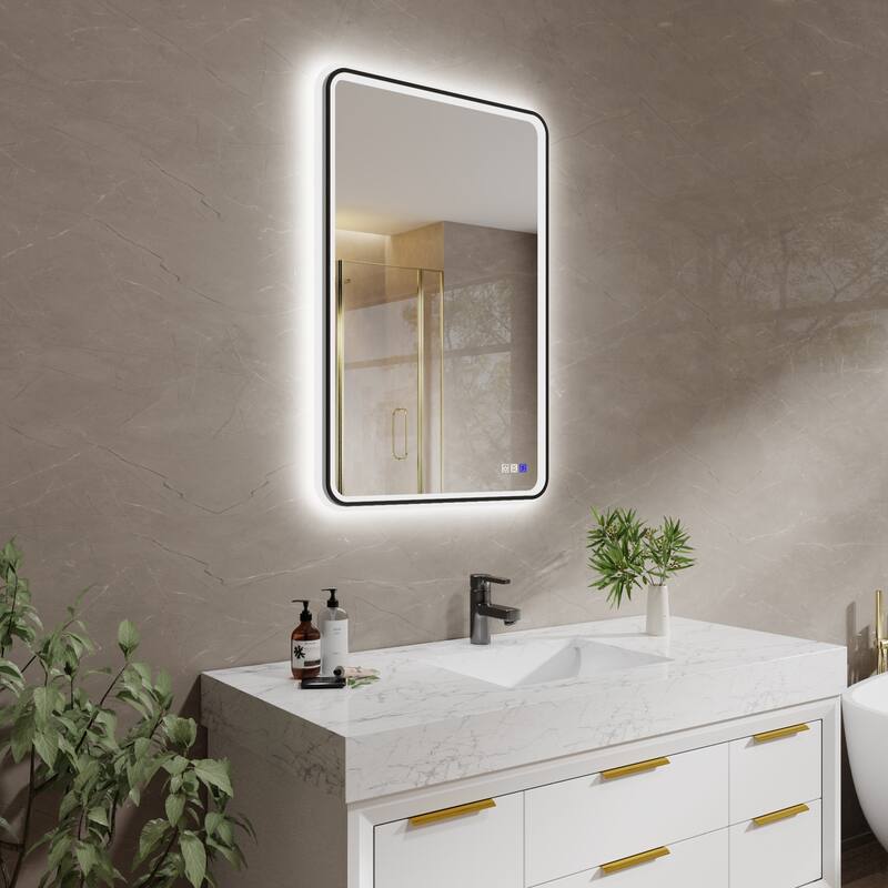 ExBrite Bathroom LED Mirror with Defog, Stepless Dimming