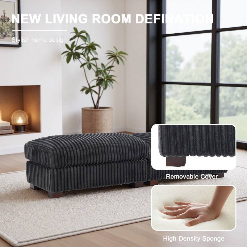 Fauxfur Ottoman Bench