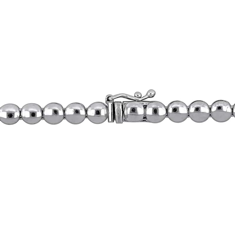 Miadora 7 1/4ct TDW Diamond Tennis Charm Necklace in 14k White Gold - 17 in
