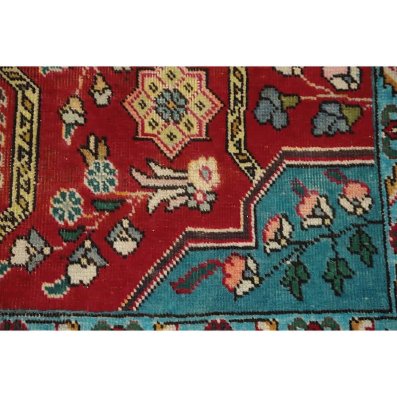 Hand Knotted Oriental 100% Wool Carpet Traditional Floral Red Tabriz Area Rug - 5' 11'' X 4' 6''