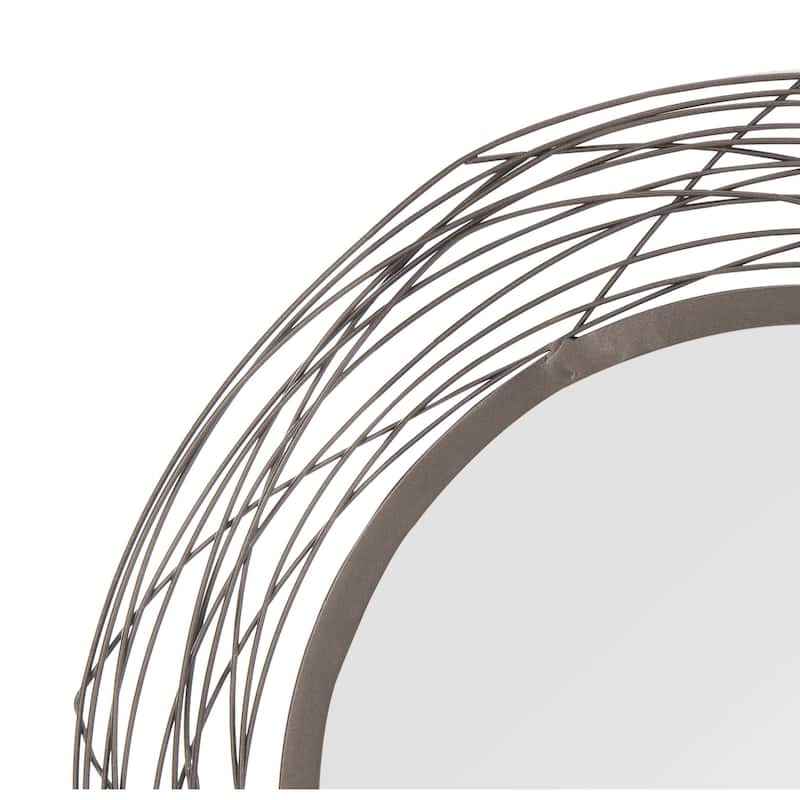SAFAVIEH Nixie 21-inch Modern Black Round Mirror - 20.8" W x 0.8" L x 20.8" H