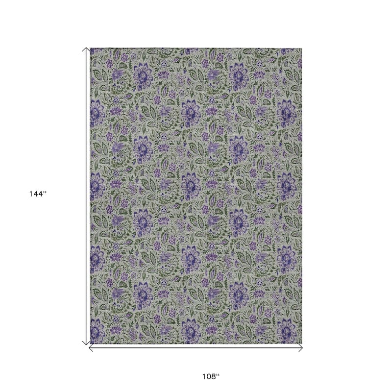 HomeRoots Floral Transitional Rectangle Outdoor Rug