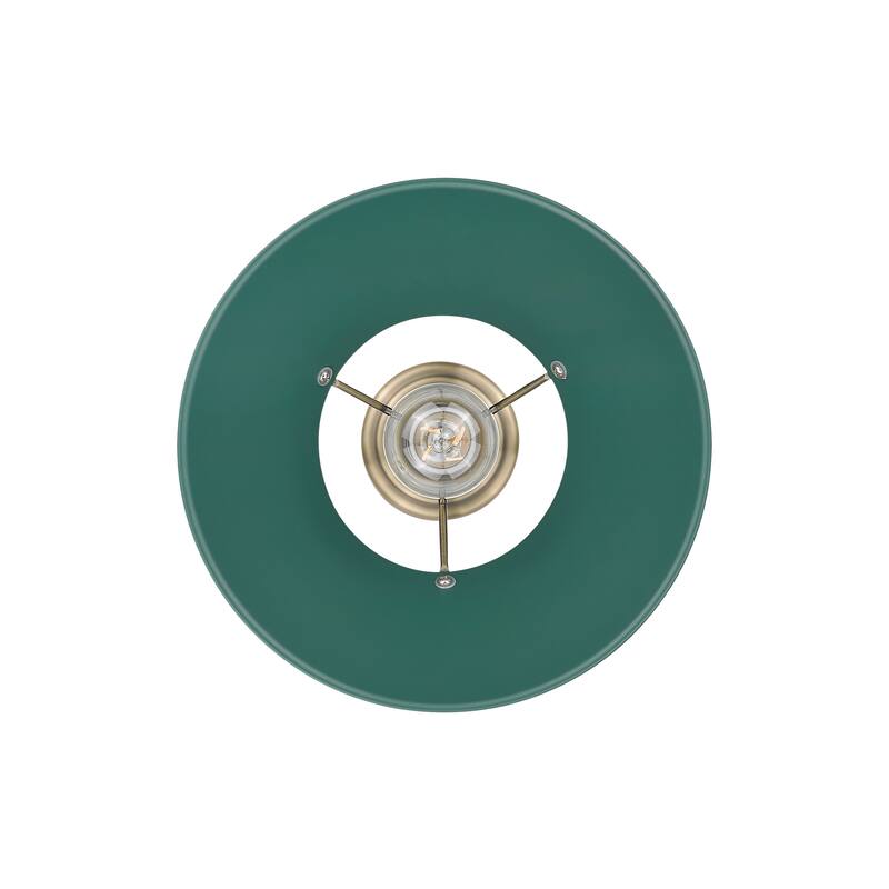 Yep by Golden Lighting Orwell 1-light 10in Pendant in Aged Brass and Pine Green shade - Medium Pendant - 10"