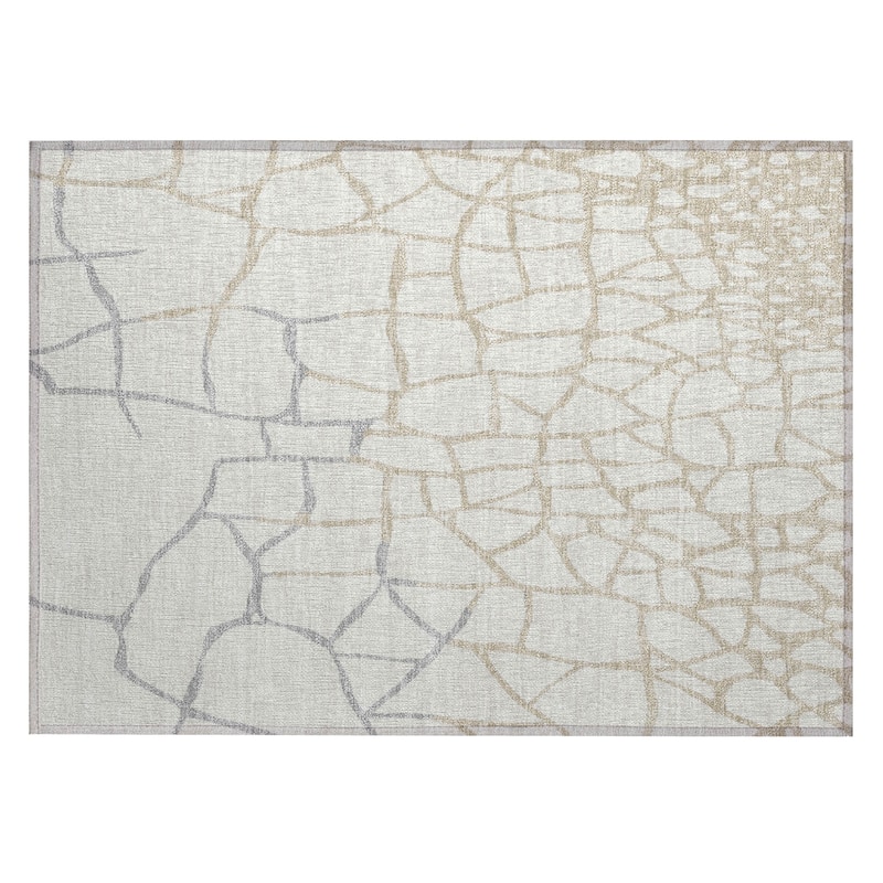 Machine Washable Indoor/ Outdoor Abstract Webby Chantille Rug