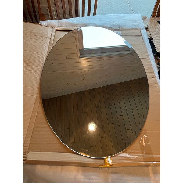 Decor Wonderland Frameless Oval Beveled Mirror - Overstock - 3511484