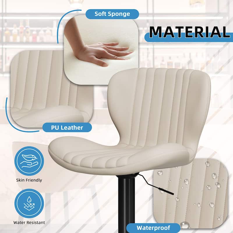 Futzca Swivel Bar Stools Set, 360 Degree Rotating Bar Stool with Adjustable Height, Set of 2