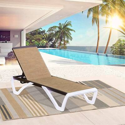 Adjustable Outdoor Aluminum Chaise Lounge Chair Patio Lounge Chair