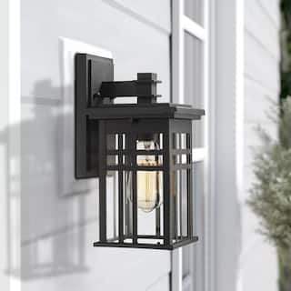 Modern Farmhouse Outdoor Wall Light with Clear Glass for Front Porch