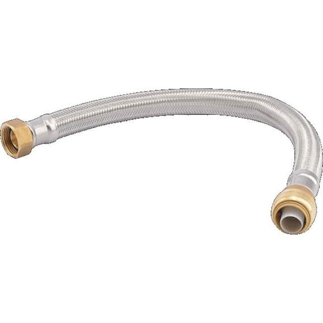 SharkBite 3/4" x 3/4" FIP, 18" Braided Flexible Water Heater Connector - Silver