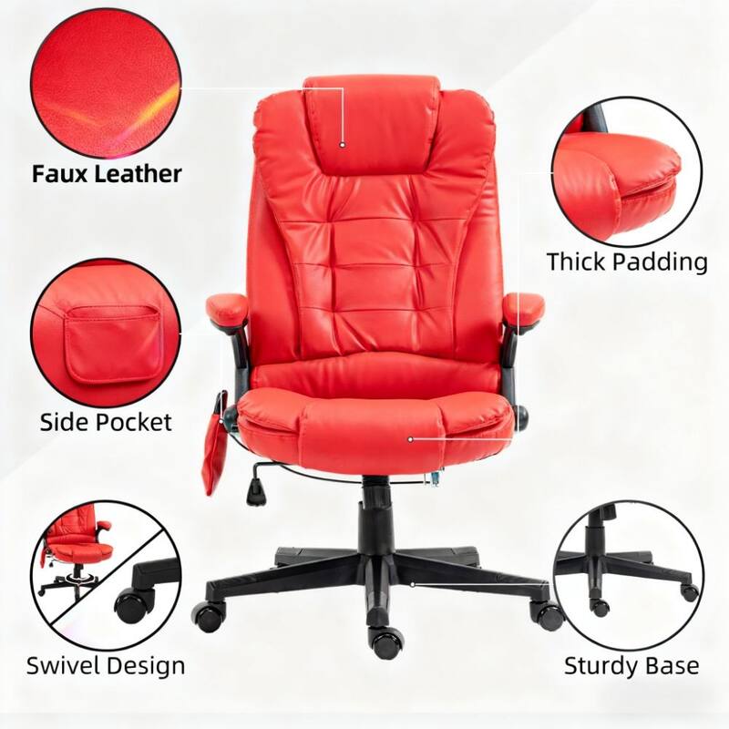 High Back Vibrating Massage Office Chair, Executive Office Chair with Heat, For Home and Office