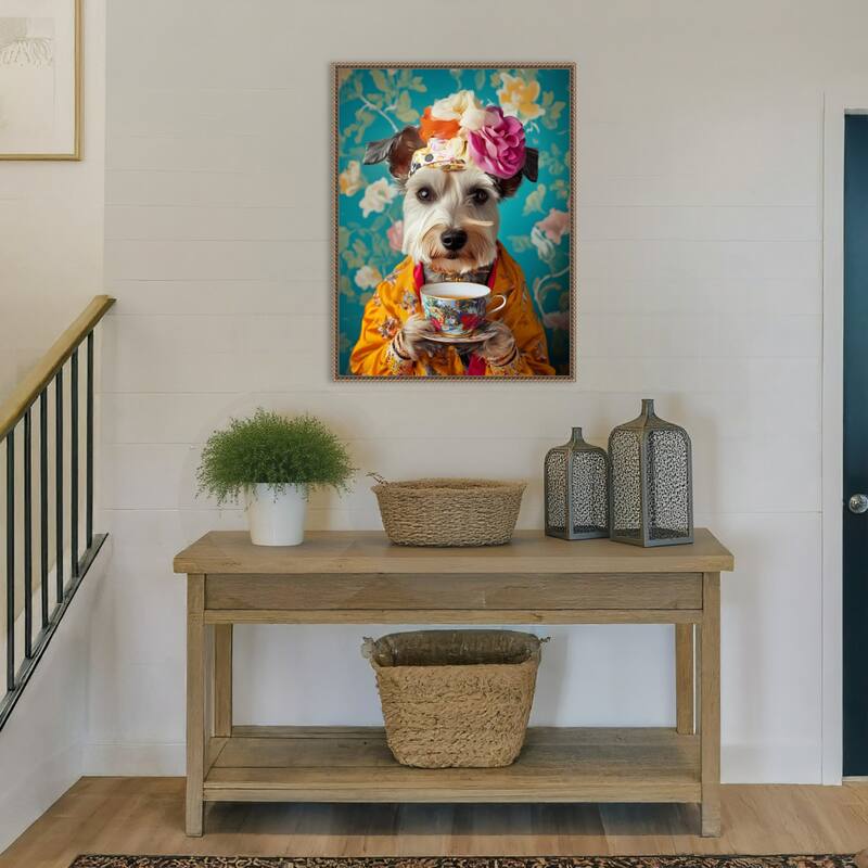 Yorkshire Tea Lady by Mowzu Framed Canvas Wall Art