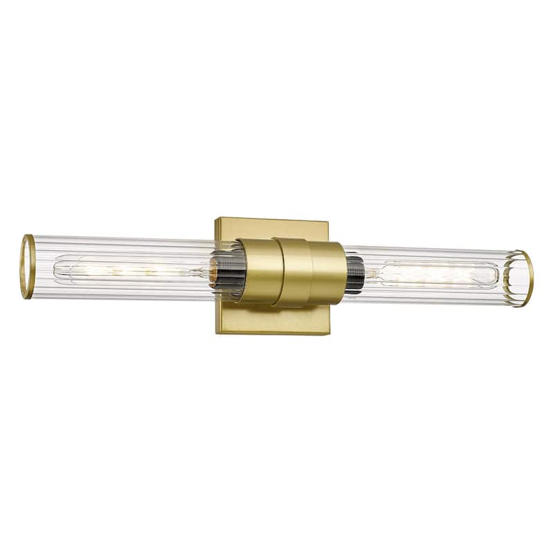2-Light Bathroom Vanity Light, 20''Bar Light, Striped Glass