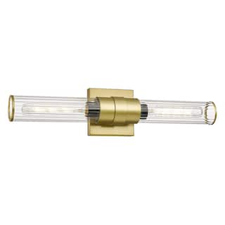 2-Light Bathroom Vanity Light, 20''Bar Light, Striped Glass