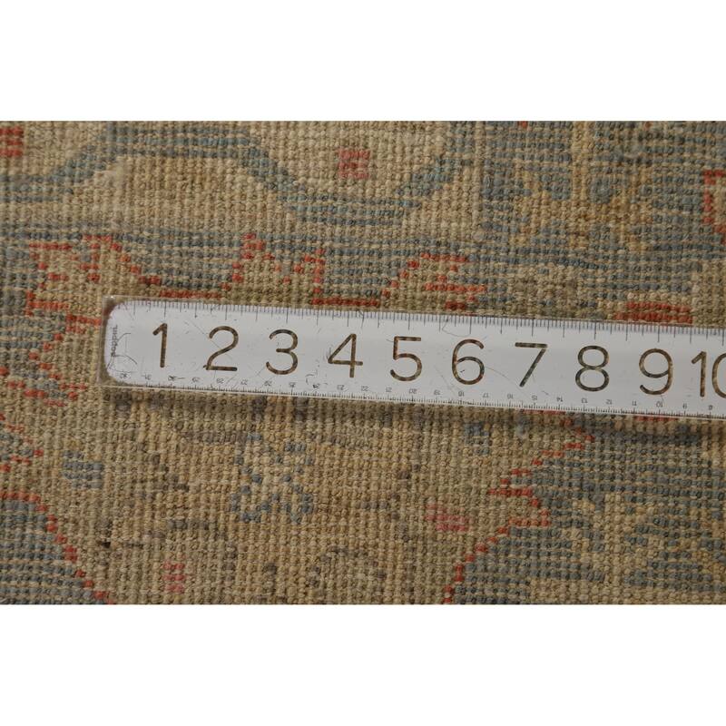 Hand Knotted Oriental 100% Wool Carpet Transitional All-Over Beige & Ivories Oushak Area Rug - 8' 11'' X 6' 0''