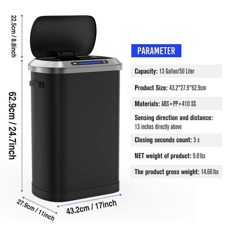 50L Smart automatic Trash Cans - Full Intelligent Sensor