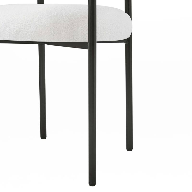 Upholstered Armchair Dining Chairs With Metal Legs (Set of 2)
