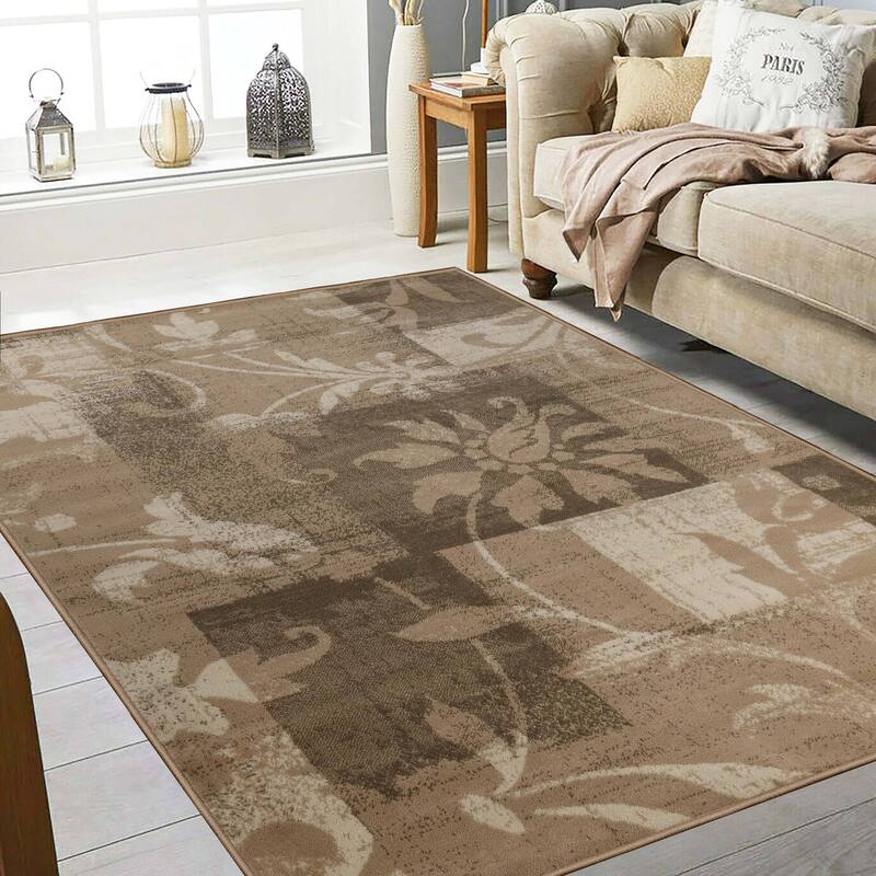 Superior Pastiche Contemporary Floral Patchwork Indoor Runner or Area Rug