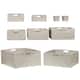Storage Box Woven Basket Bin Container Tote Cube Organizer Set Stackable Shelf Organizer Built-in Carry Handles (9-Piece)