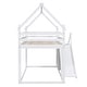 preview thumbnail 24 of 26, Twin over Twin Pine House Loft Kids Bed Frame with Slide, Staircase & Storage, Safety Guaranteed, Easy Assembly, Natural