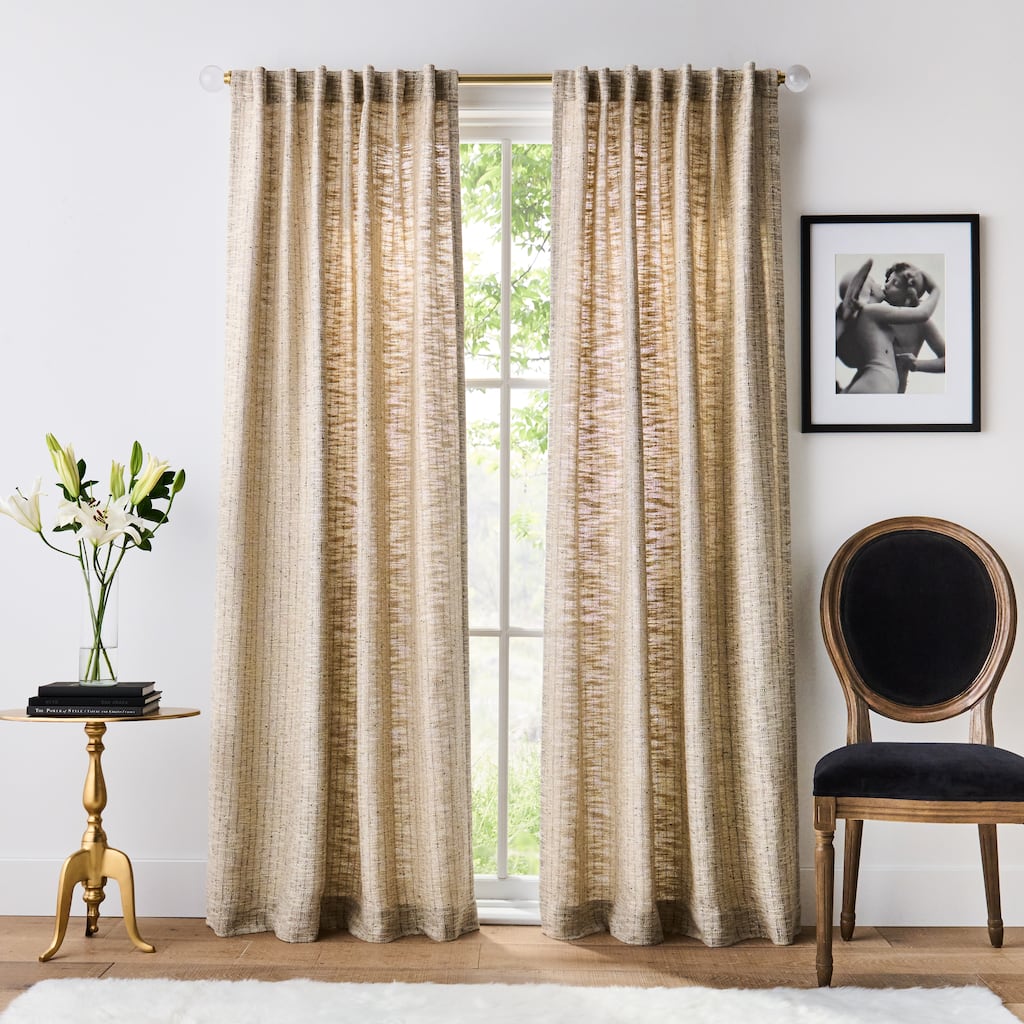 Karl Lagerfeld Paris Metallic Tweed Curtain Panel Pair